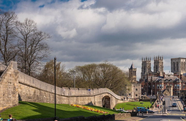 York City Walls with view of York Minster
